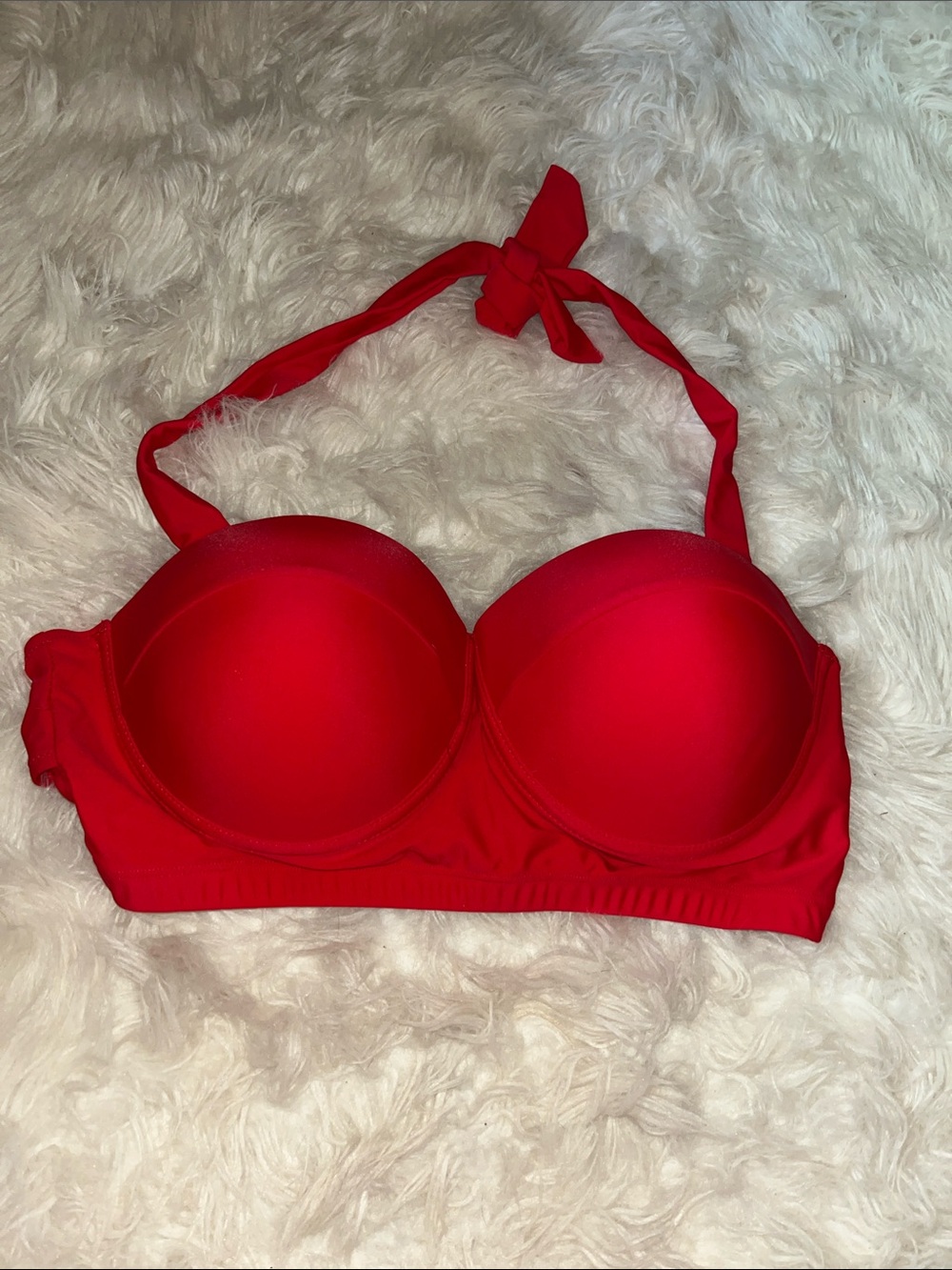 Halter Swim Bra in Red